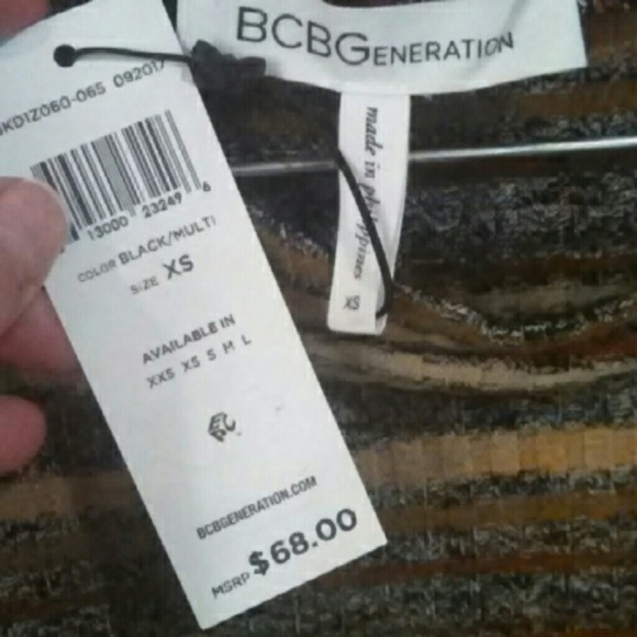 BCBGenerations Mock Crew Neck Crop Mult Sweater XS - Picture 2 of 3